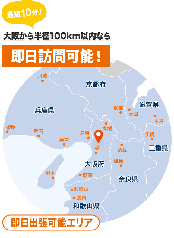 近くに依頼できる業者がない、遠方にお住まいの方もお任せを!